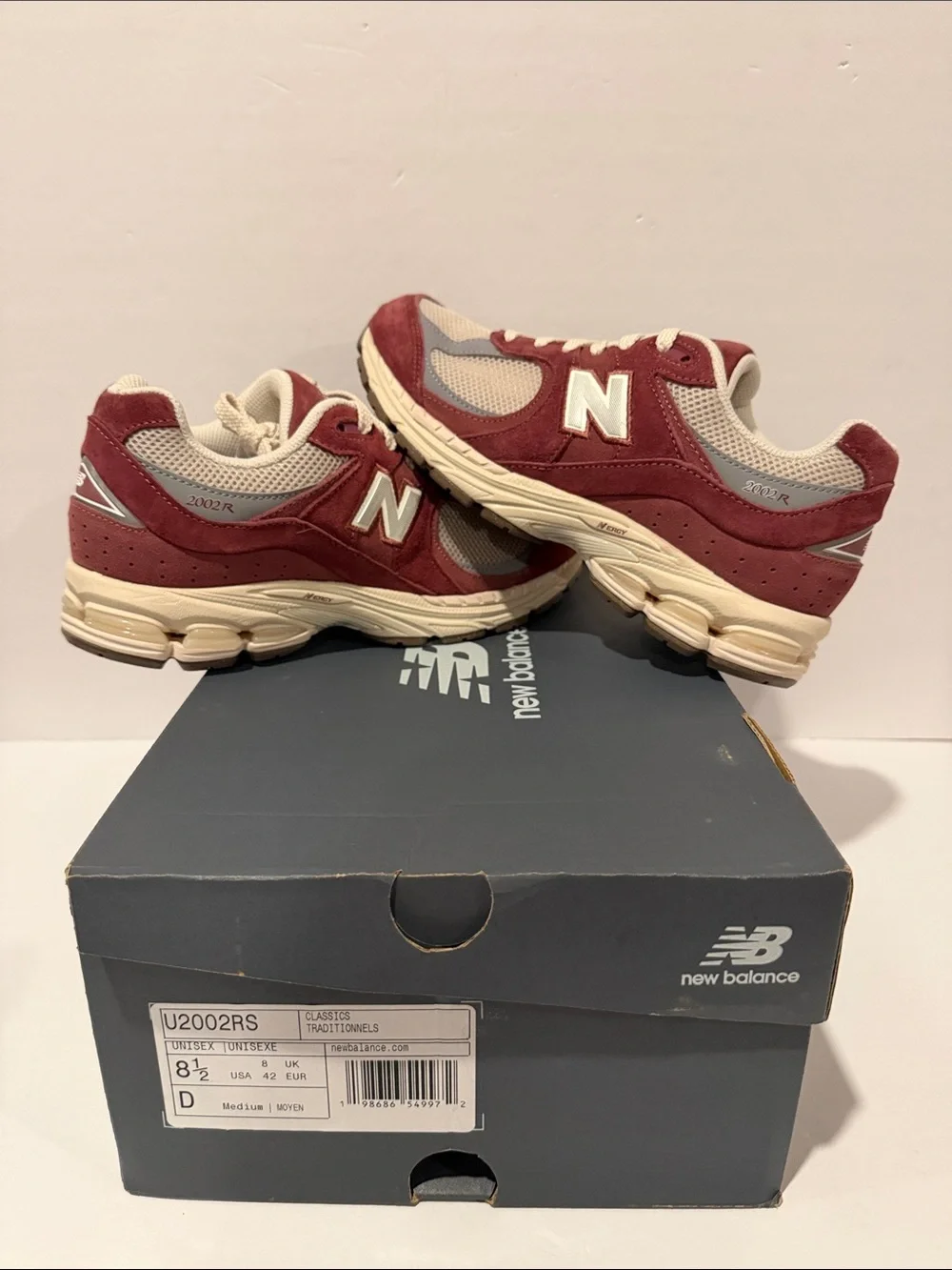 NB2002R ‘Washed Burgundy Timberwolf Slate Grey’ Sz: 8.5 (U2002RS)